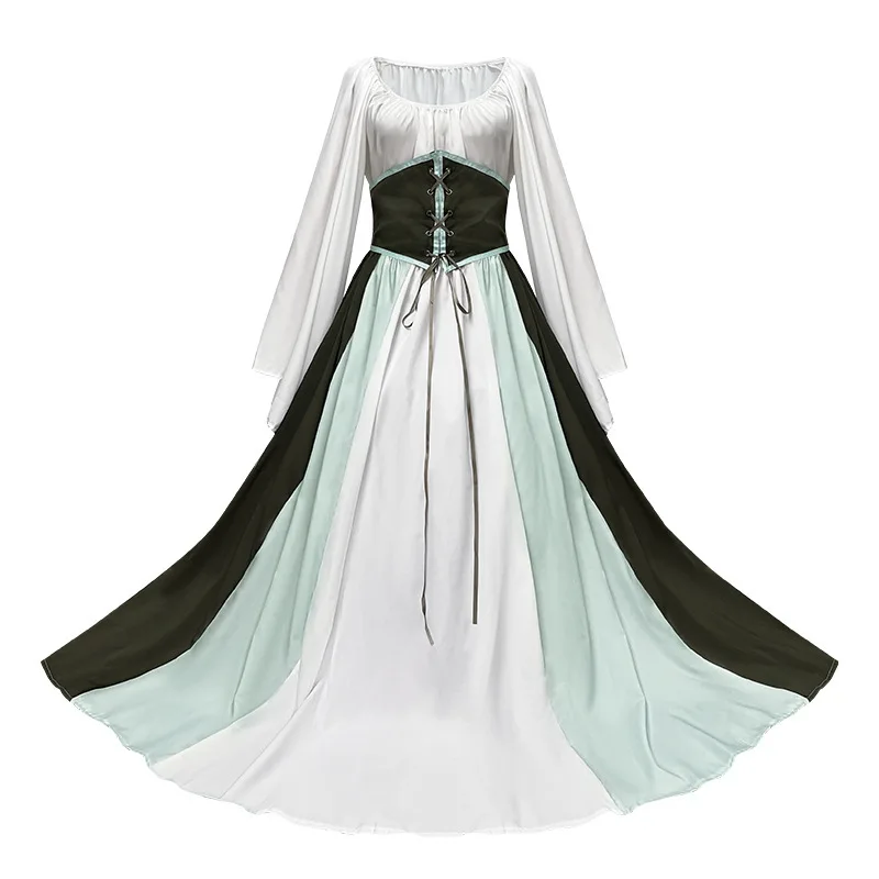 Medieval Vintage Elf Fairy Costume Women's Renaissance Style Dress Corset Suit Petticoat Pirate Maid Costume