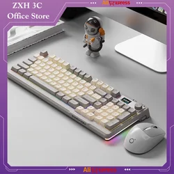 Eweadn V98pro Wireless Bluetooth Keyboard Mouse Set Mechanical Touch Silent Female Game Office Typing Computer Peripheral