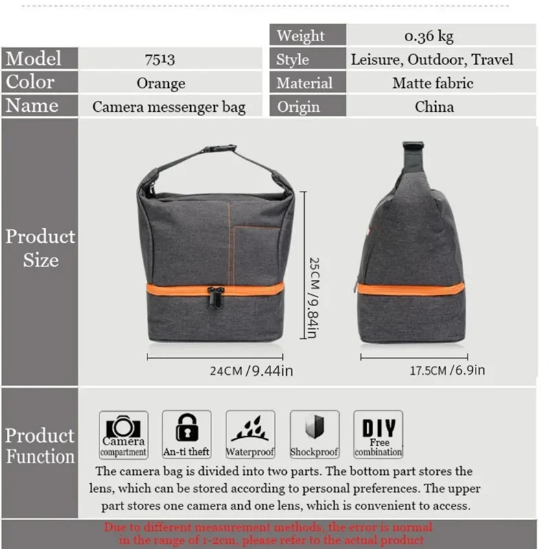 ABQR DSLR 카메라 가방 방수 휴대용 단일 어깨 케이스 Canon Nikon Sony 용 디지털 사진 사진 가방