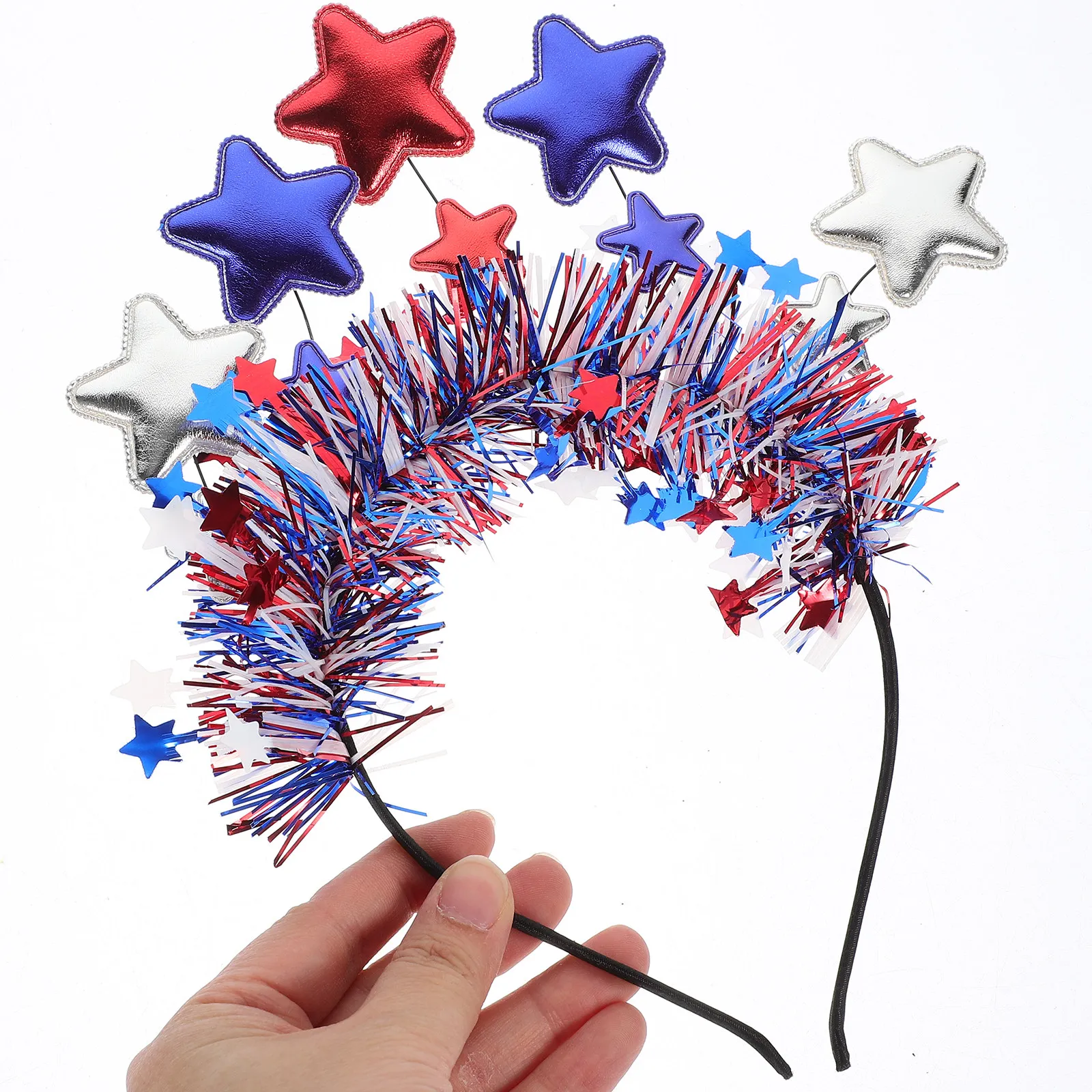 

Classic Independence Day Headband with Sturdy Cloth Fit 4Th July Cosplay Party Headdress Star Design Hair