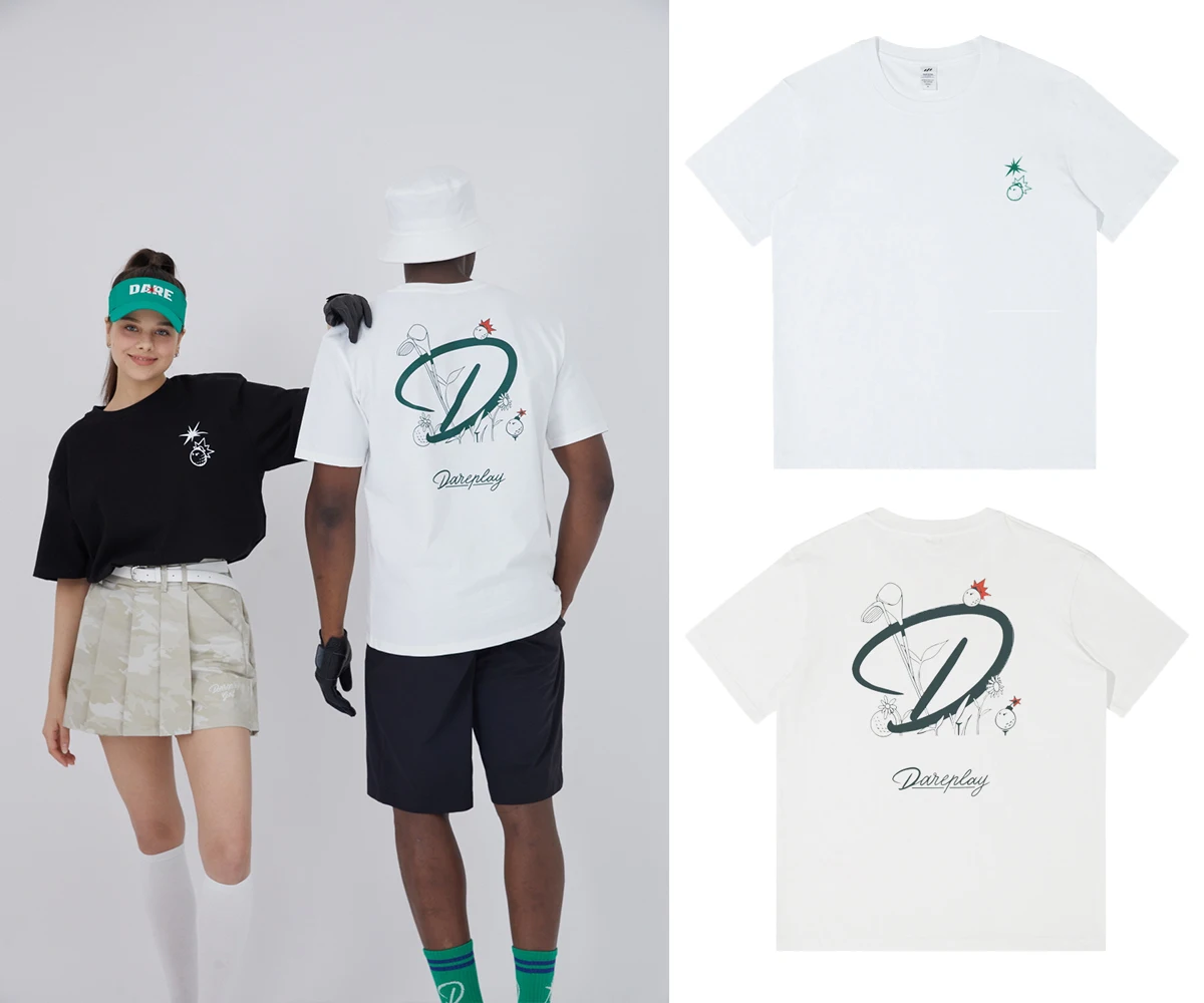 2024 T-shirt da golf da uomo nuova estate di alta qualità in puro cotone da uomo e da donna T-shirt da golf a maniche corte da esterno