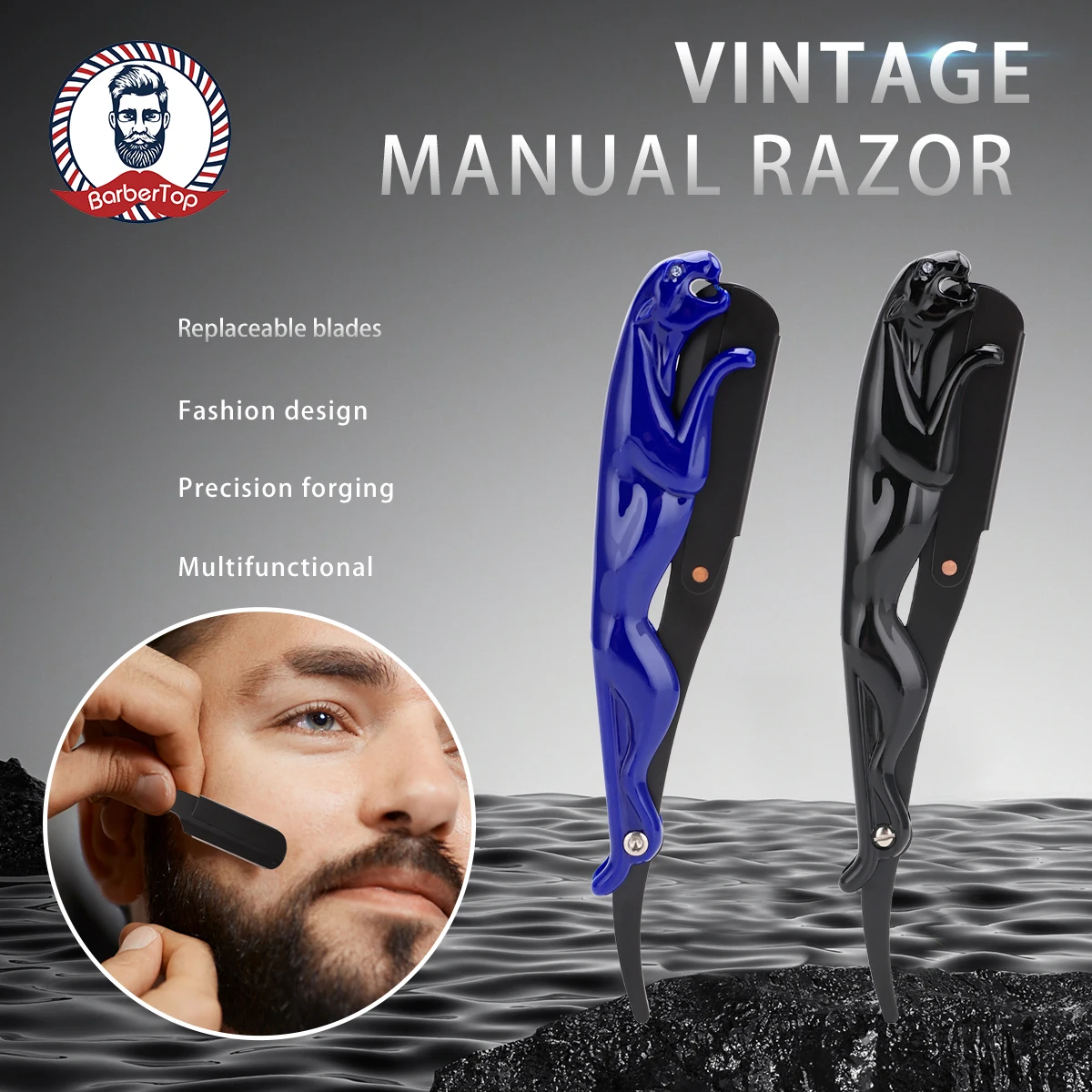 

Stainless Steel Sharp Barber Razor Blade Straight Razor Tool Manual Shaver Professional Straight Edge Gift