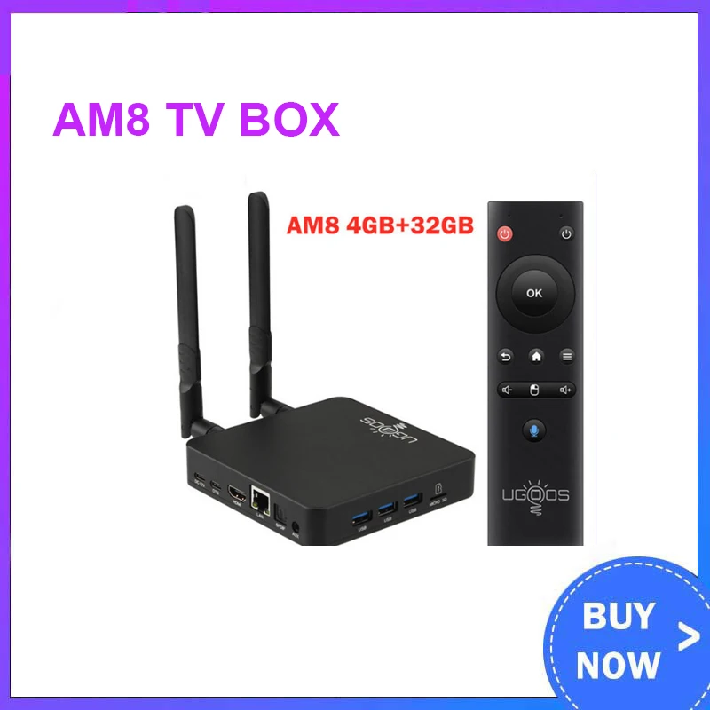 2023 UGOOS AM8 TV BOX Amlogic S928X DDR4 4GB RAM 32GB ROM Android 11 Support AV1 CEC HDR WiFi6E 1000M OTG 4K BT5.3 Set Top Box