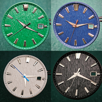 NH35 Watch Dial Watch Hands 33.5mm Dial Tianshu White Birch Texture Watch Faces Replace Accessories for NH35 NH36 Movement