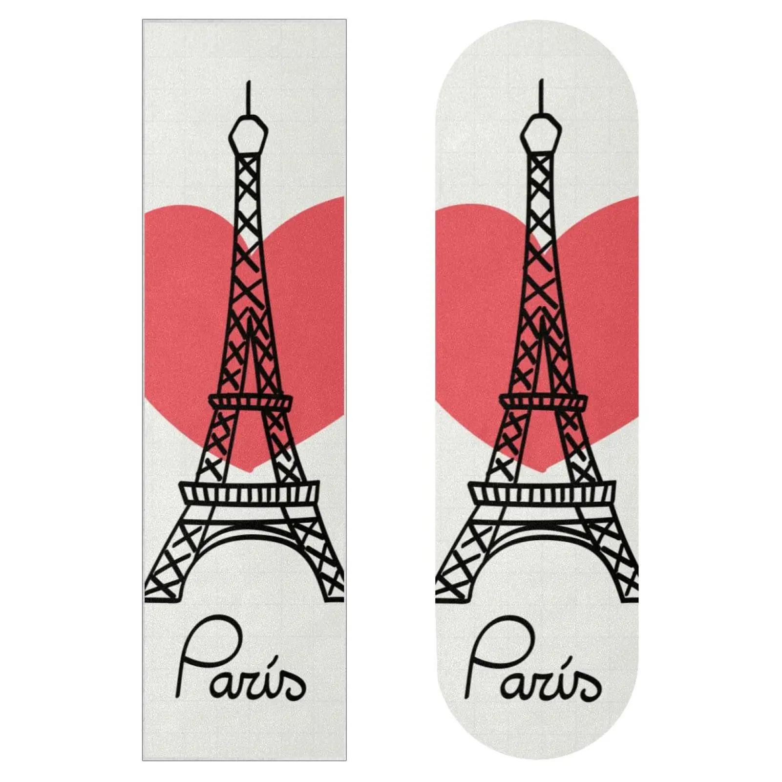 Skateboards Grip Tape Design Eiffel Tower Heart Longboard Anti Slip Sandpaper Sticker High-strength Skateboards Paper 84x23 cm