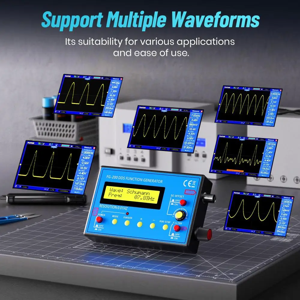 500kHz DDS Waveform Generator with Schumann Resonator AC/DC Power Ideal Stress Relief Portable Dual Power Options Complete