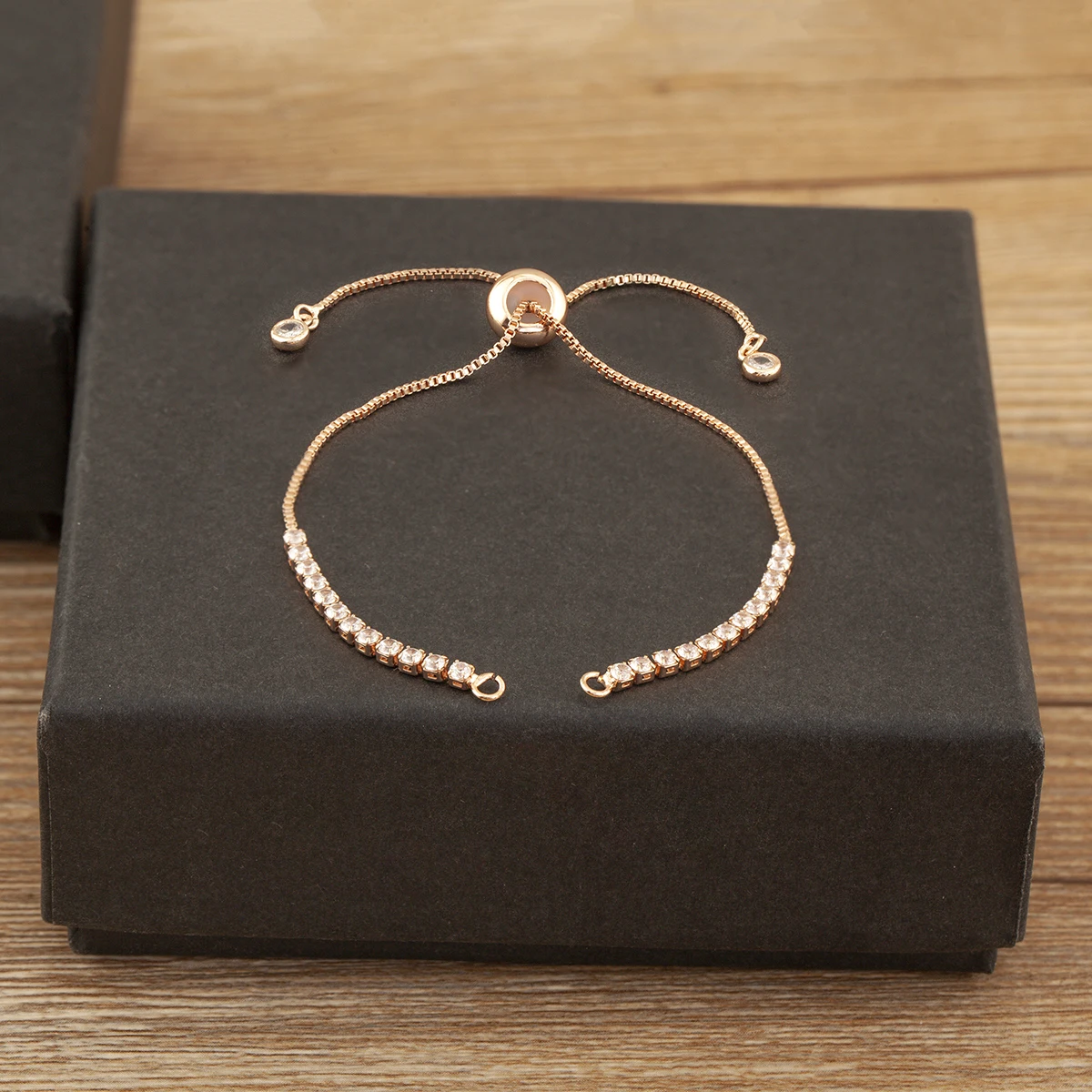 Nidin الساخن الأبيض الزركون الموازي/العمودي ربط 3 قطعة/الوحدة سوار للنساء قابل للتعديل سلسلة مجوهرات اكسسوارات بالجملة #4