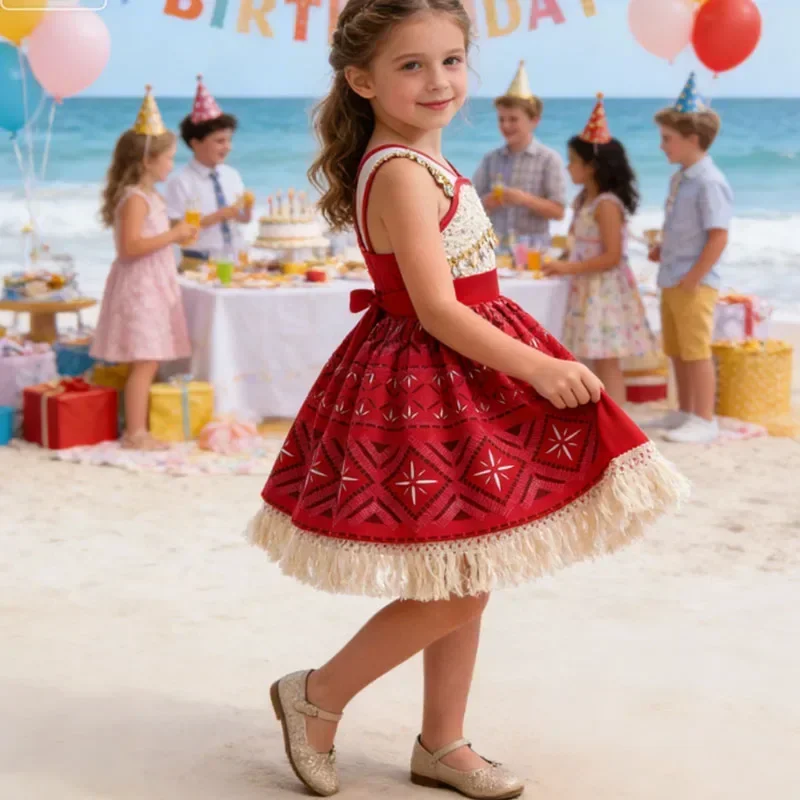 

New Carnival Family Women Costume Ocean Adventure Moana Cosplay Short-Sleeved Clothes Adult Kids Vaiana Cosplay Princess Dress
