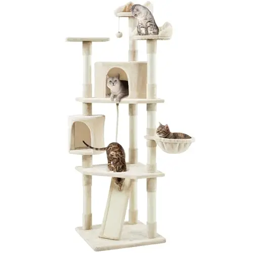 79in Multi-Level Cat Tree for Multiple Cats with 9 sisal Posts