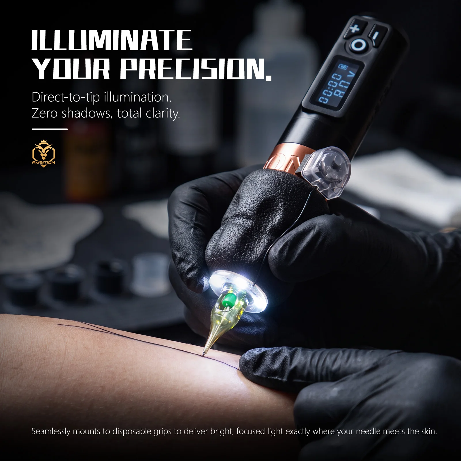Ambition Tattoo Supplies Equipment Tattoo Accessories Tattoo Grip Lights for Tattoo Machine For Tattoo Artists