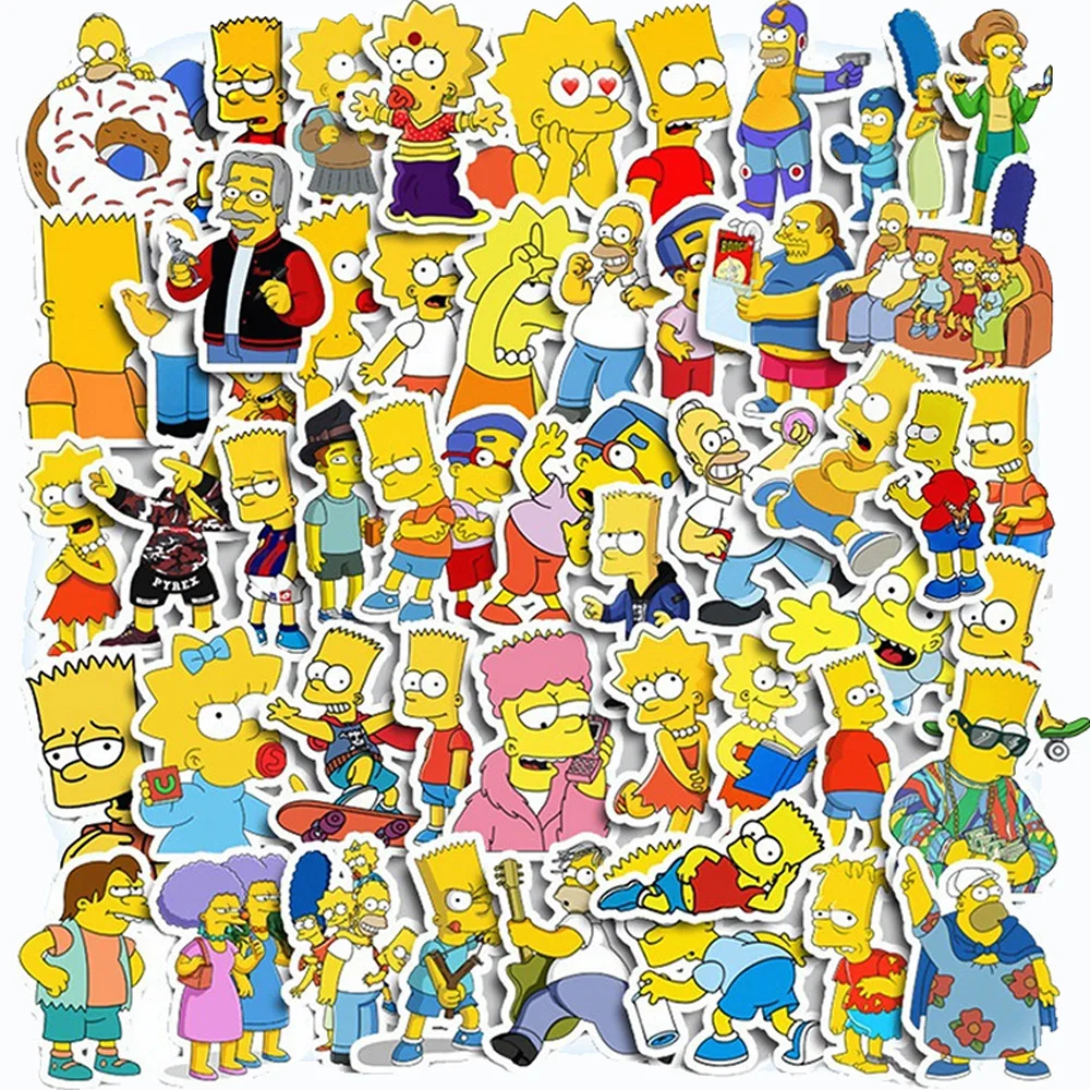 

10/30/50pcs Anime The Simpsons Stickers Funny Cartoon Waterproof Sticker for Kid DIY Motorcycle Diary Phone Cute Decal Toy Decor