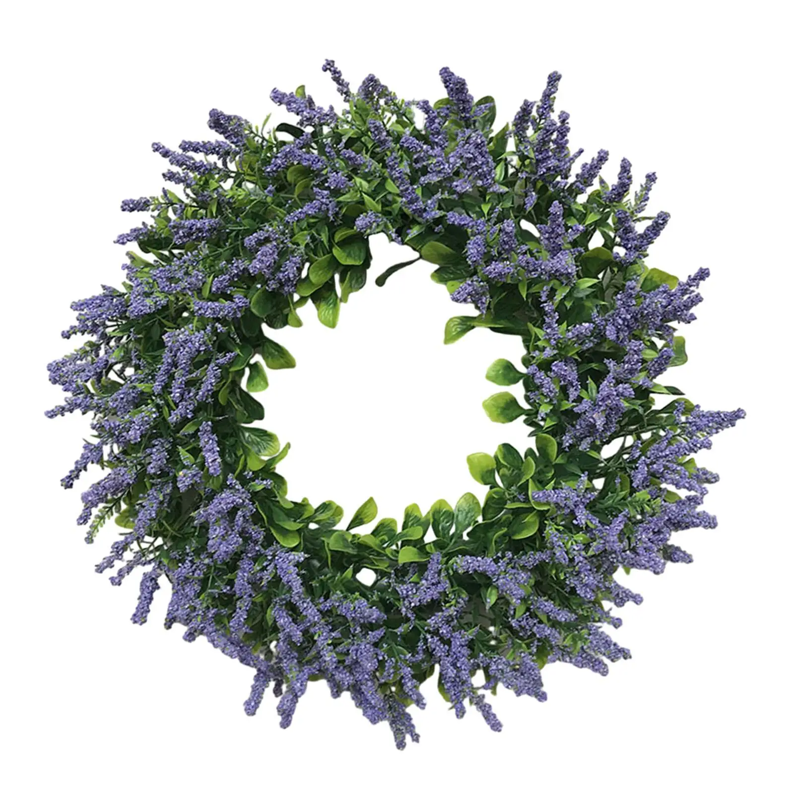 Lavender Wreath for Front Door Hanging Greenery Leaves Wreath Ornament for Indoor Outdoor Celebration Farmhouse Holiday Wall