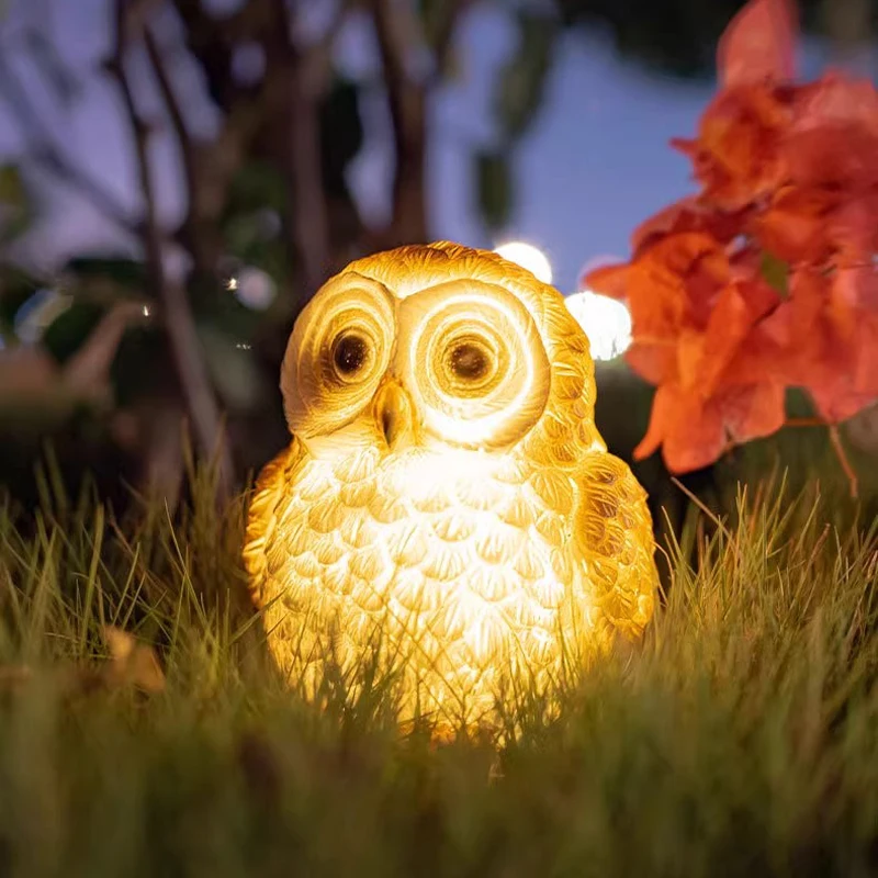 Solar Creative Light, Cute Owl Night Light, Animal Shaped Cartoon Light, Courtyard Decoration Light