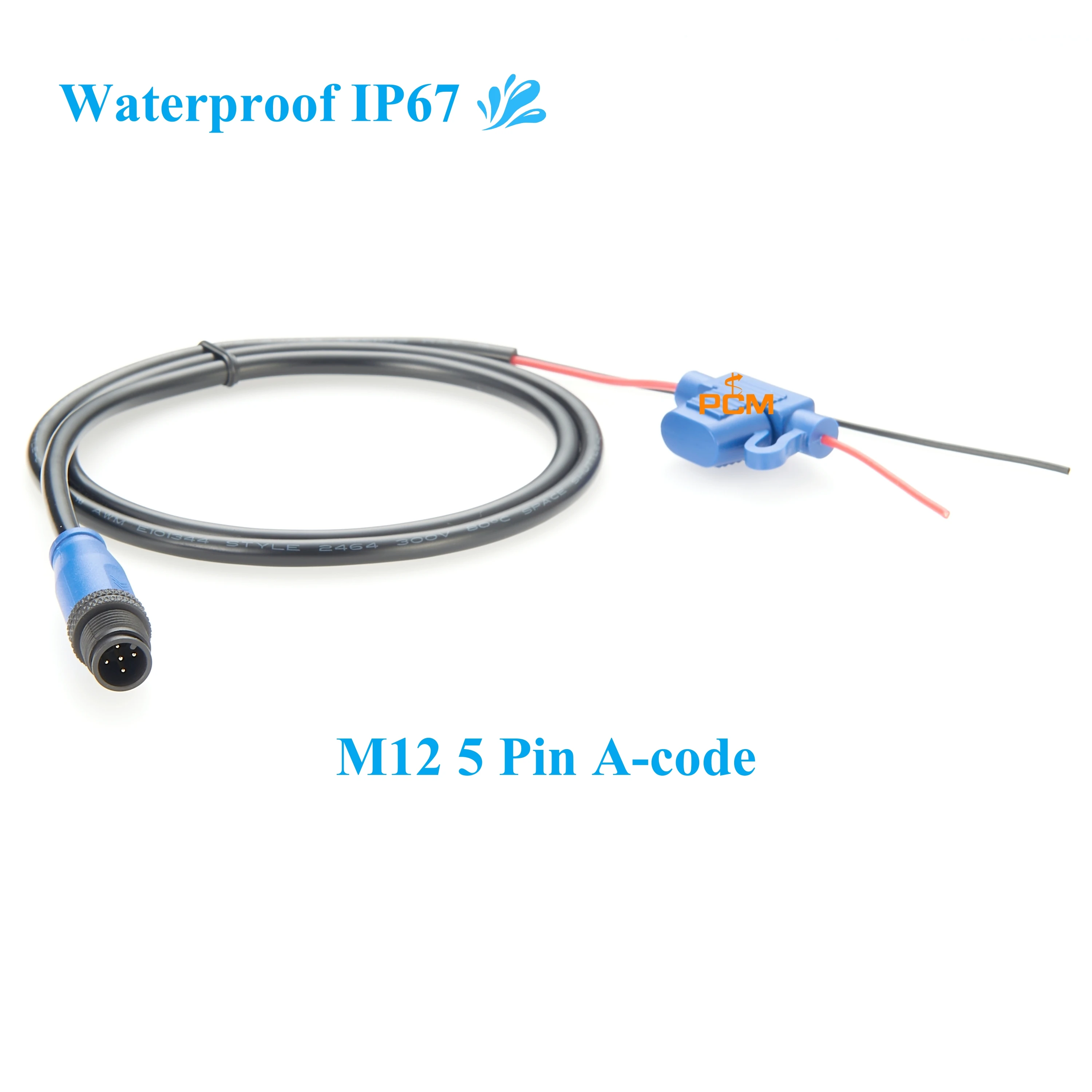 M12 5 pin A-code connector NMEA 2000 N2K-PWR-RD Power Cable with Fuse for Lowrance Simrad B&G Navico & Garmin Networks Data