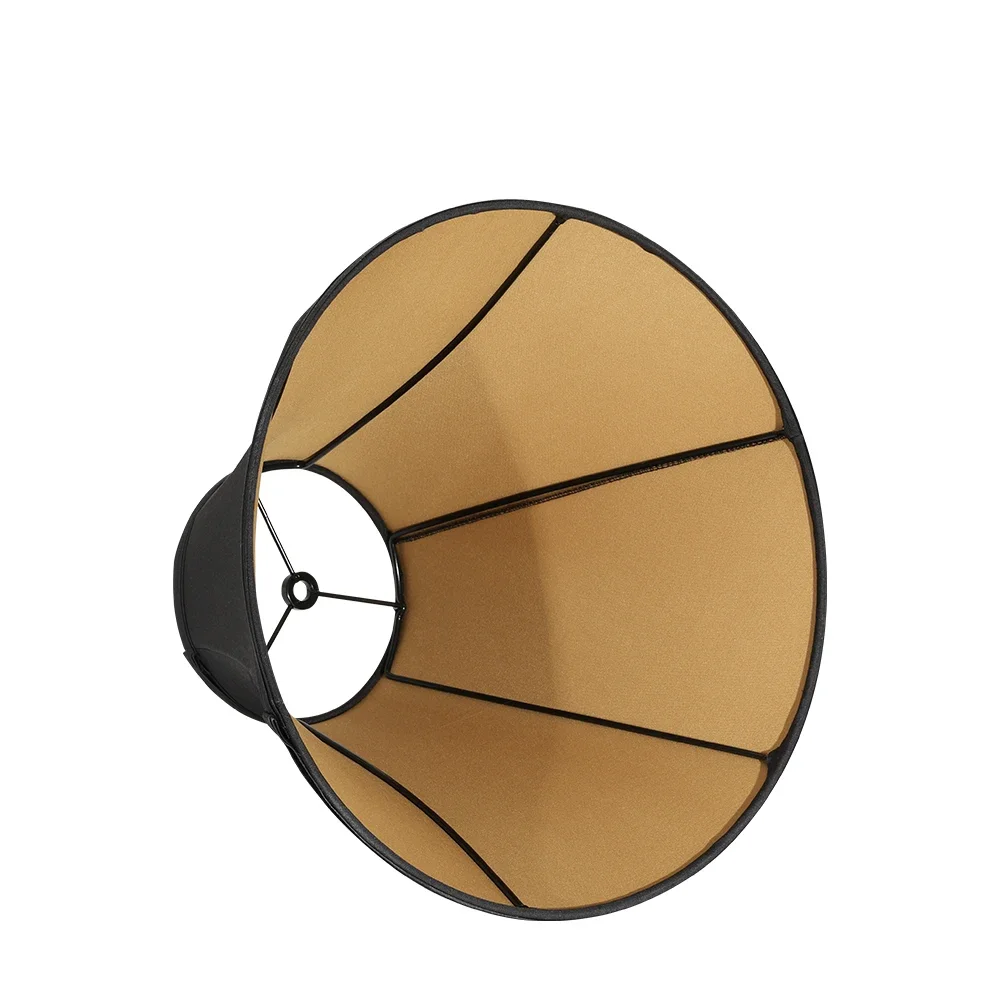 Новинка, тканевый абажур в форме трубы цвета черного золота 6 × 14 × 10 дюймов, настольная лампа в стиле династии, настенная лампа, люстра черного золота, 2 шт.