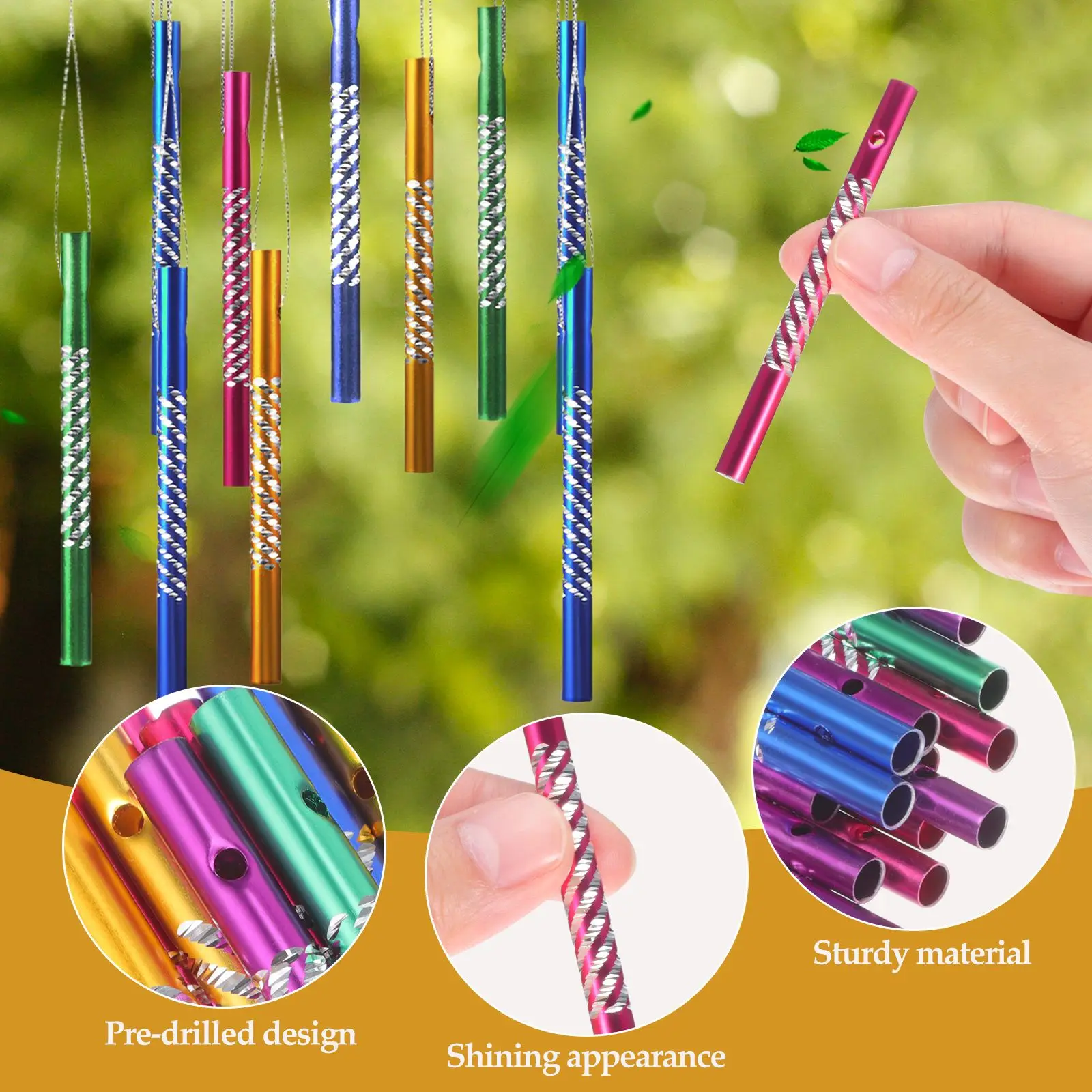 

50 Pcs Aluminum Tube 8cm Hollow DIY Wind Chime Craft Supplies Home Aluminum Wind Chime Decoration Outdoor Accessories