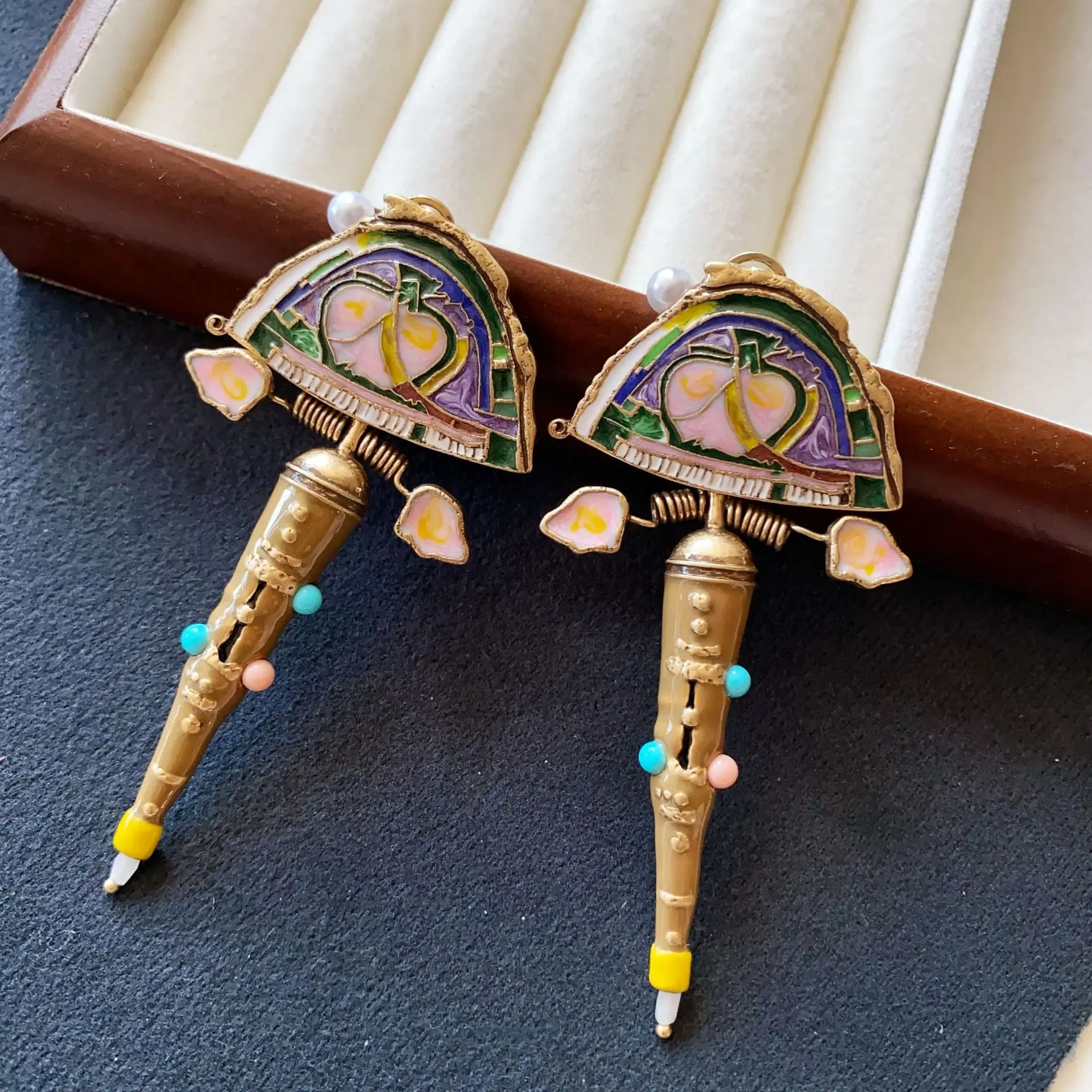 Ethnic Style Fun Fashion High-end Long Earrings Bohemian Style Personalized Earrings Niche Simple Earrings for Women
