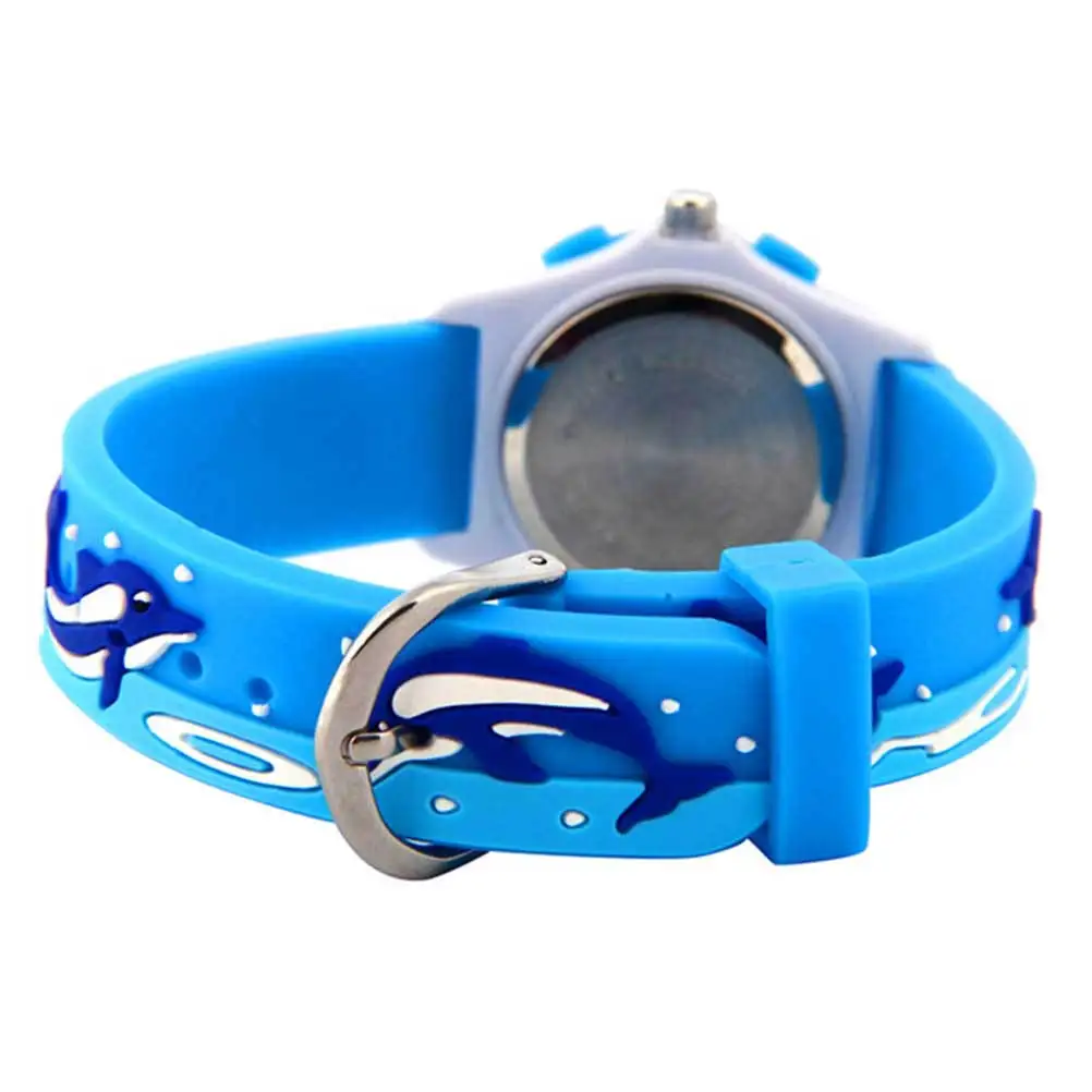 Relojes de delfines Reloj de cielo 3D de dibujos animados Regalo de cumpleaños cómodo y duradero Reloj 3D Decoración de muñeca