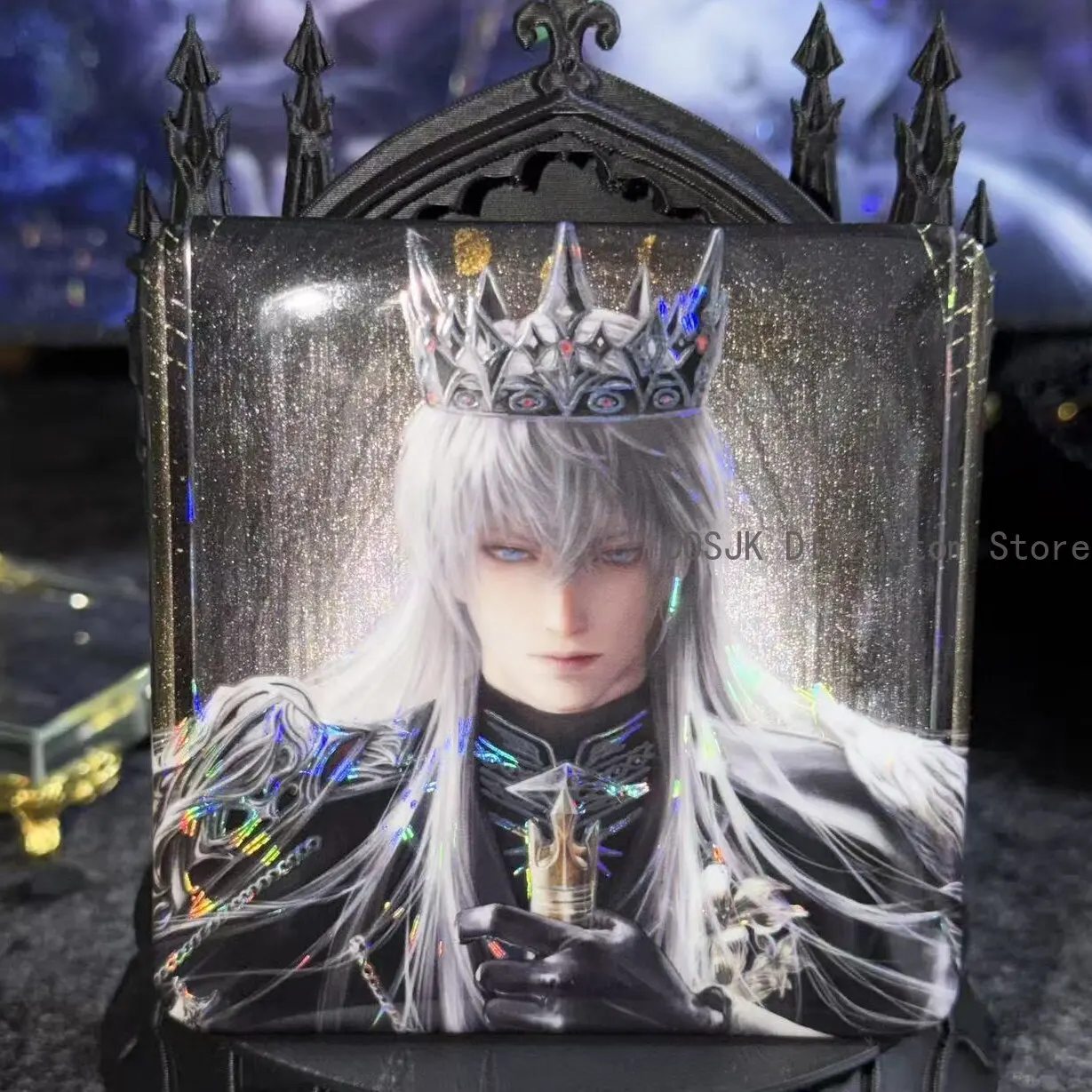 

Anime Love and Deepspace Xavier Crown Cosplay Double Flash Badge Emblem Brooch Breastpin Acrylic Color Paper Fans Collection