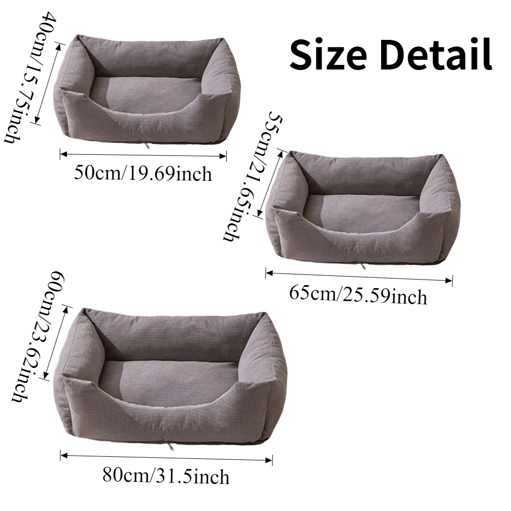 Thickened Pet Mattress Dog Bed Warm Corduroy Cat Nest with Cover Puppy Sleeping Cushion for Small Dogs Kitten Cuscino Per Cani view 6