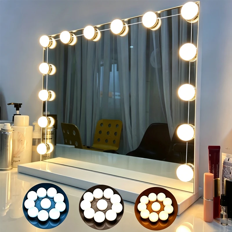LED Detachable Bulbs Professional Makeup Mirror Lamp USB Power Cosmetic Mirror Light Hollywood Dressing Table LED Vanity Lights