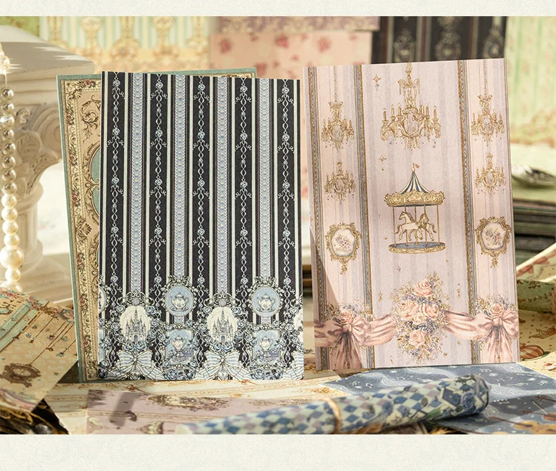 Journal GO 30 Stück Rokoko-Traum Loseblatt-Papierblock Vintage Blumenmuster Dekoratives Bastelpapier-Set für Scrapbooking Planer Journaling – Detail 11