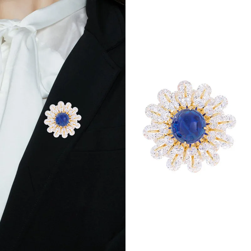 Брошь в виде снежинки из микроинкрустации цирконом тяжелой промышленности, высококачественный и универсальный корсаж с бесшовной магнитной застежкой