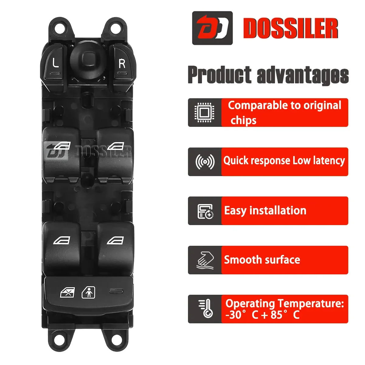 31334348 Dossiler Electric Power Window Switch 31334348 for Volvo V60 S60 2011-2013 XC60 2009-2013 Car Auto Part 3 Pins