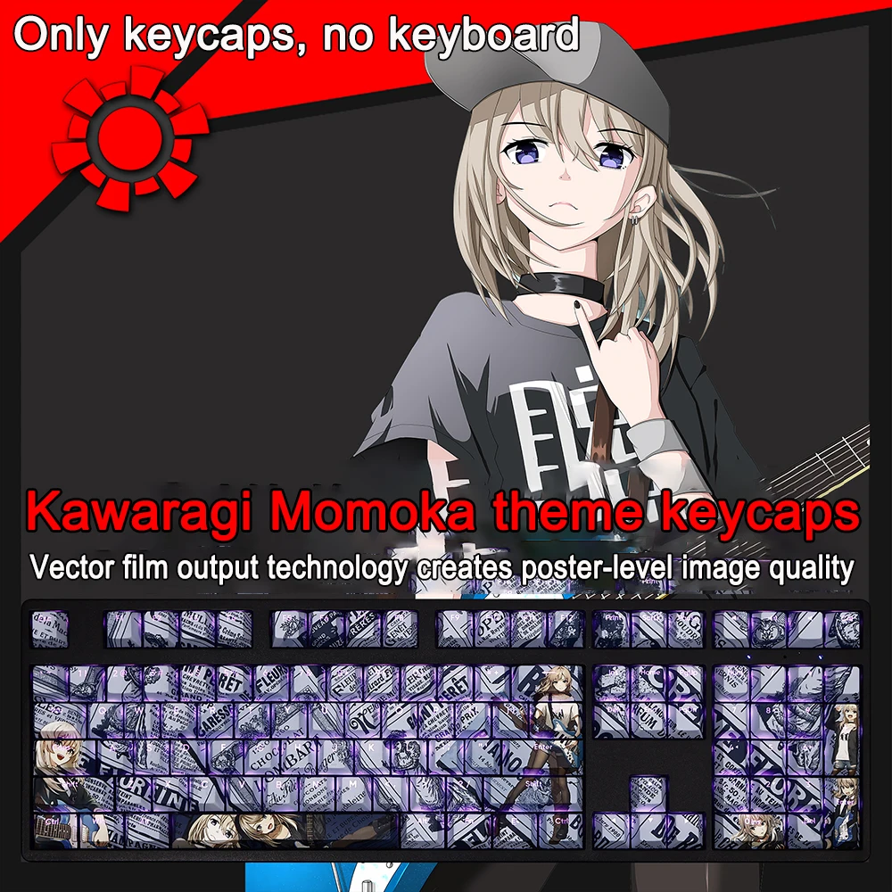 108 PBT Key Caps Ebizuka Tomo Girls Band Cry Keys Cover DYE Sublimation Cherry Cross Axis Switch Keycaps For Mechanical Keyboard