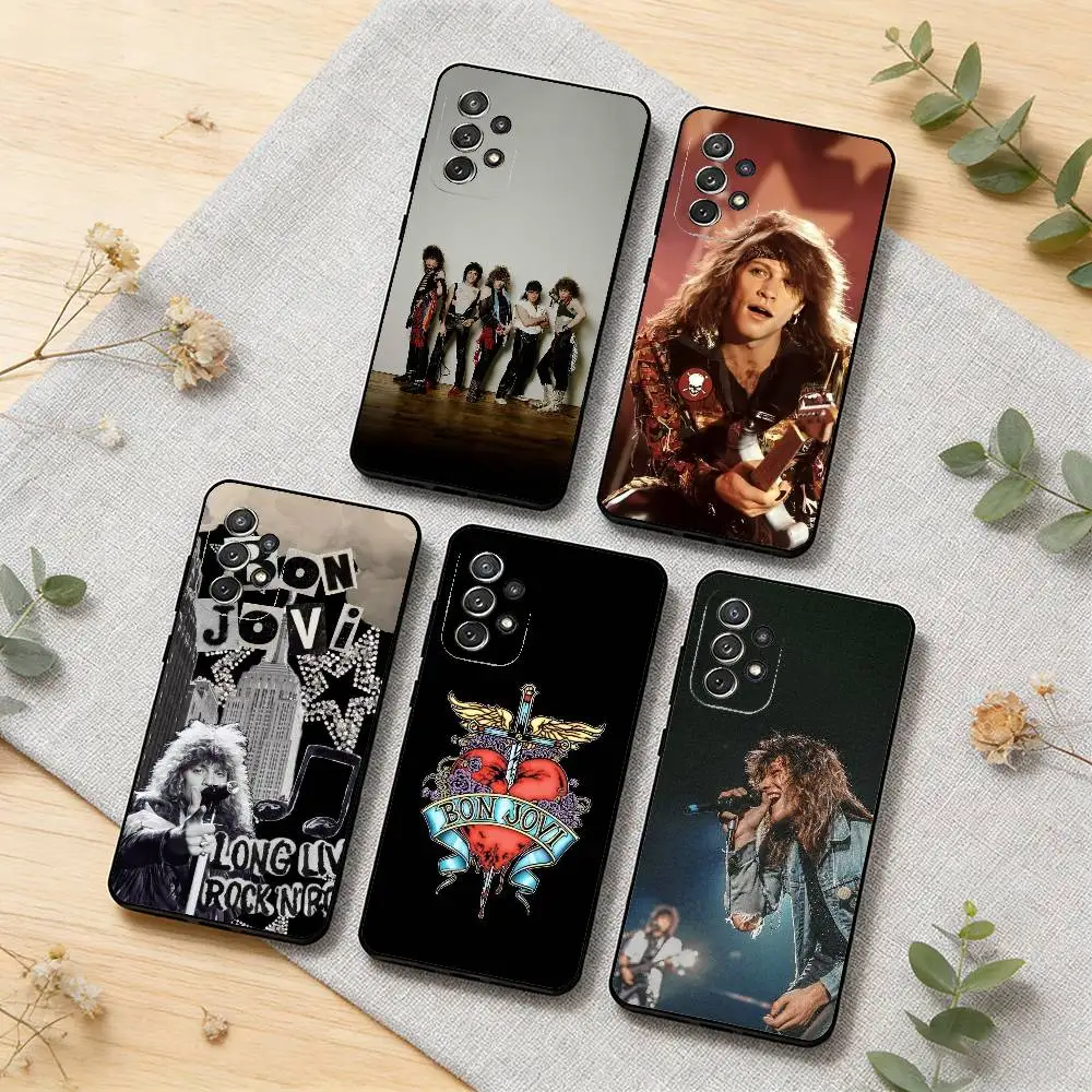 

B-Bon J-Jovi Vintage Rock Phone Case For Samsung S25,S24,S21,S22,S23,S30,Ultra,S20,Plus,Others Soft Black Cover