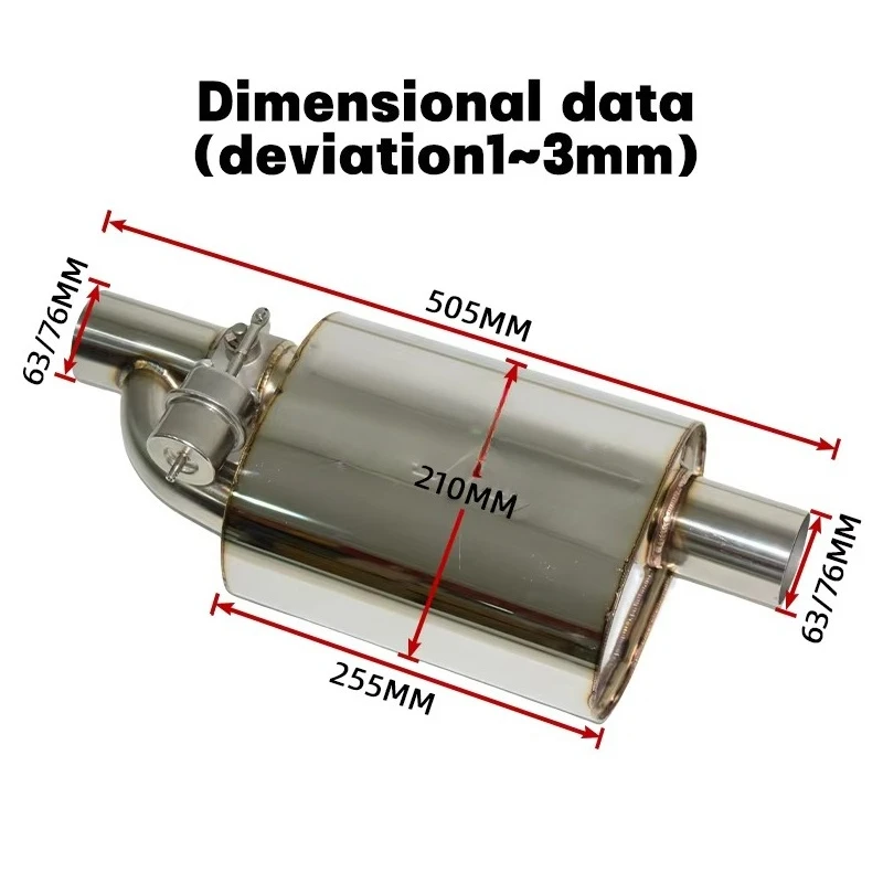 Car Valved Muffler Valvetronic Muffler Universal 2.5/3 Inch Stainless Steel Vacuum Valve Exhaust Controller Remote Set