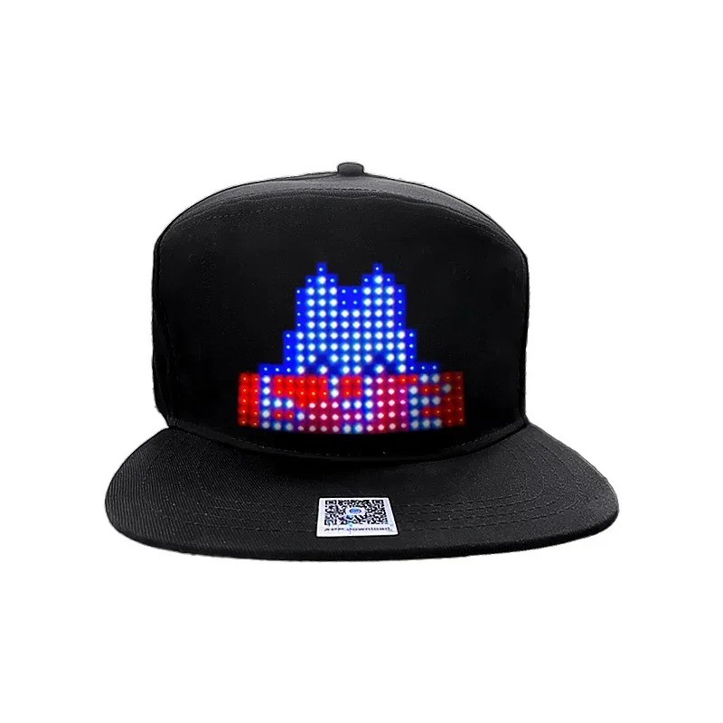 DIY Baseball Cap USB Rechargeable Bluetooth APP Programmable LED Scrolling Message Display Board Hip Hop Street Snapback Hat