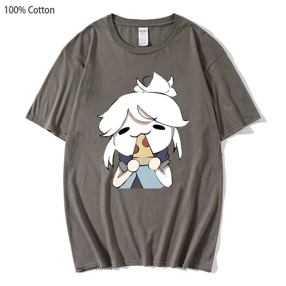 

Valorant Tshirt Jett Eat Pizza Funny Women Oversized Shirt Autumn Summer Streetwear 100% Cotton Unisex Harajuku Men's Clothing