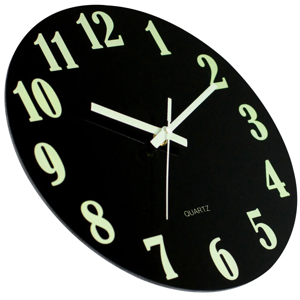 

Luminous Wall Clock with Silent Movement Large Clear Numbers Glow in The Dark Home Decor Clock for Hallway Kitchen Office Wall