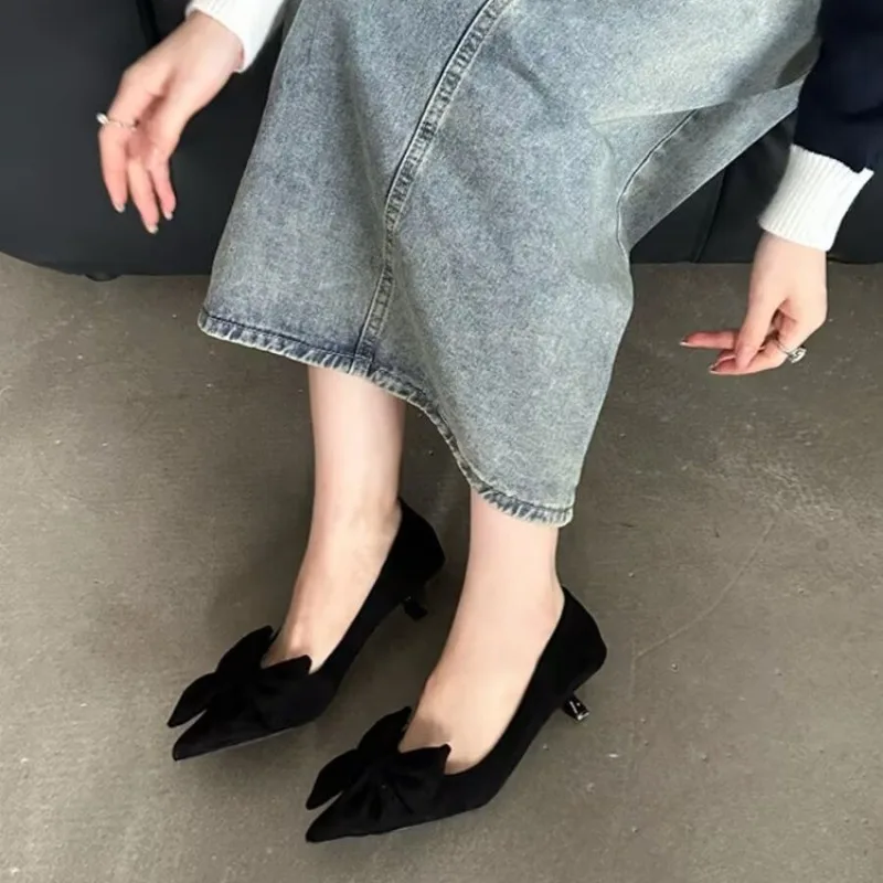 Women Flats Shoes Summer New Bow Pointed Toe Female Loafers Walking Fashion Sneakers Casual Shallow Breathable Shoes for Women