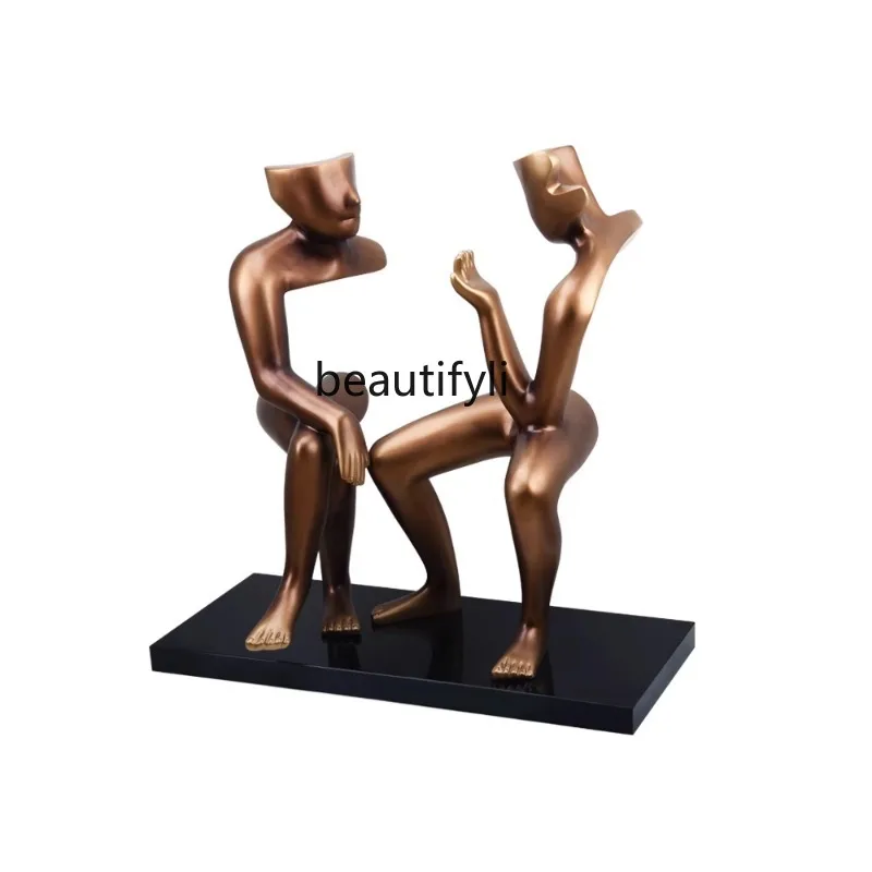 

Customized Living Room Large Floor Thinker Decoration Abstract Art Fiberglass Figure Sculpture Hotel Lobby Soft Decoration