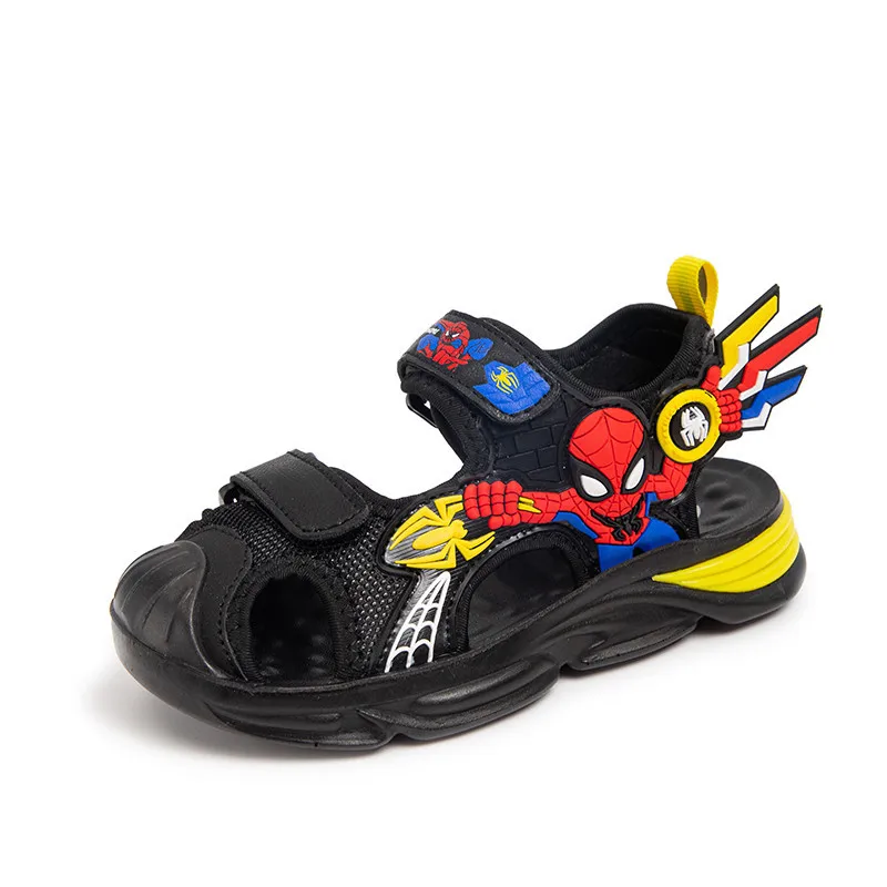 Sandali estivi per bambini Baby Boy Cartoon Spider Man Student punta chiusa ortopedica antiscivolo per bambini Sport scarpe da spiaggia in pelle PU