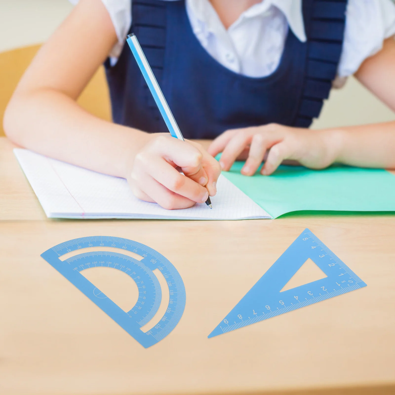 1 مجموعة الرياضيات الهندسة عدة المنقلة حاكم أداة قياس للفصول الدراسية مكتب المدرسة صياغة تصميم الرسم مثلث الطالب