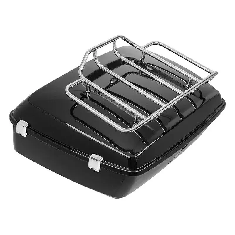 Motorcycle Gloss Black King Pack Trunk Luggage Rack For Harley Tour Pak Touring 2014-2024