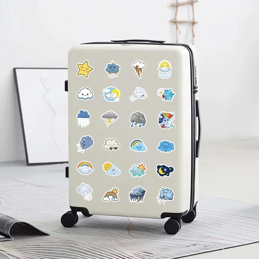 100 pz/borsa Cartoon Weather Meme Graffiti Stickers Cute Travel Skateboard valigia chitarra bagaglio Laptop adesivo divertente per bambino