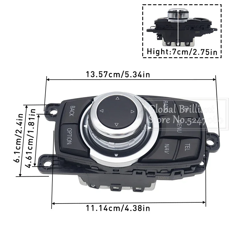 10pin Media Multifunctional Button Switch Controller 65829206446 Multi Media Control Knob for BMW F07 F10 F01 F02 65829206444