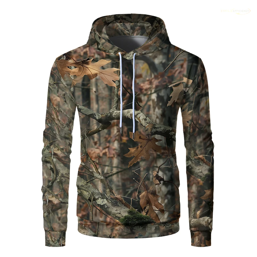 

New Forest Jungle 3D Print Men Hoodie Maple Leaves Camouflage Hunting Pullover Outdoor Sports Camping Hiking Fishing Boys Hooded