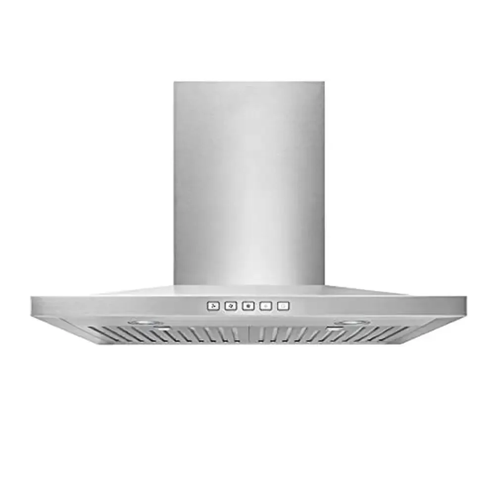 30-Inch Black Stainess Steel Range Hood with LED Lights and Wall-Mounted Design 450 CFM Quiet Blower Push Button Controls