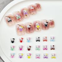 100Pcs Mini Hello Kitty Nail Charms Cute Bow & Heart Resin Nail Decor Adorable 3D Cartoon Nail Art Accessories for DIY Manicures
