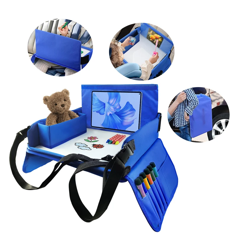 Kids Travel Seat Tray For Car Children's Toy Storage Table Drawing Board Safety Tray Dining Beverage Rack Road Trip JJ1987XX