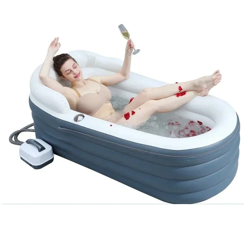 Bathroom Bathtubs Modern Whirlpool Inflatable Bathtub Home Massage Constant Temperature Whirlpool Adult Folding BathtubN