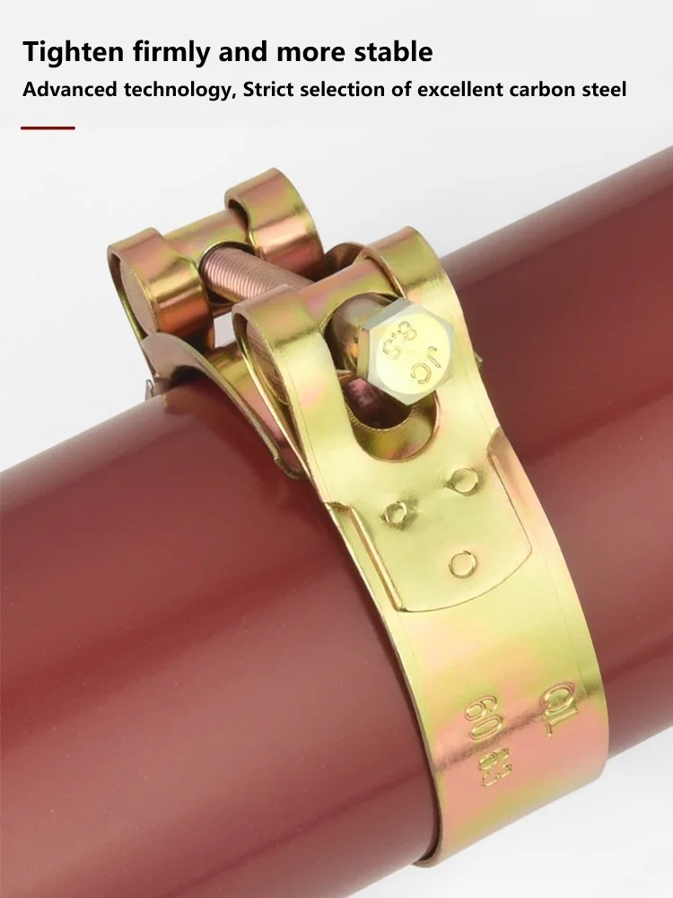 Throat Clamp Carbon Steel Galvanized Thick Pipe Clamp Heavy-duty Pipe Clamp Water Pipe Hose Round Widened Fixed Clamp