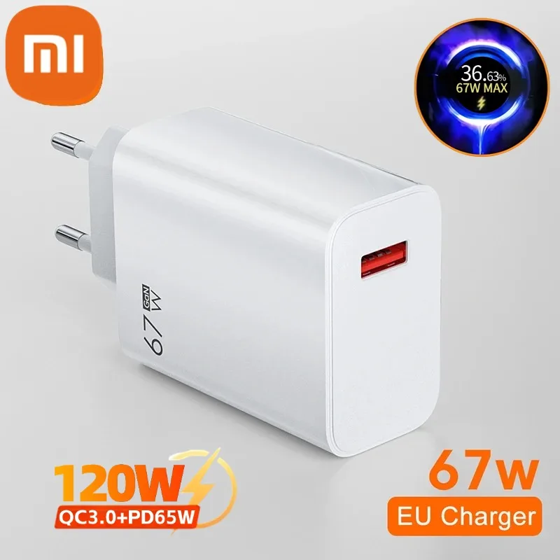 Original Xiaomi 120W Charger Turbo Fast Charge 67W EU Hypercharge Gan Adapter For Redmi Note 11 12 Pro Plus 5G Mi 14 13T Cable