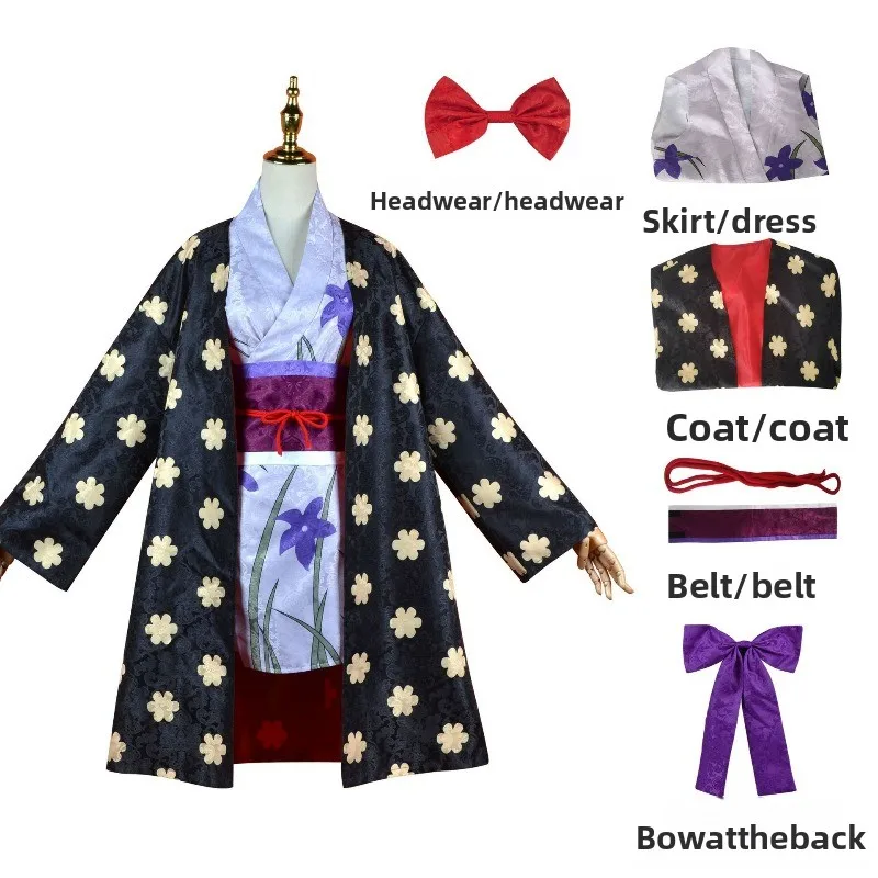 

Anime Figures Nico Robin Cosplay Costume Digital Printing Kinomo Uniform Wig Outfit for Girl Halloween Carnival Party Comic Con