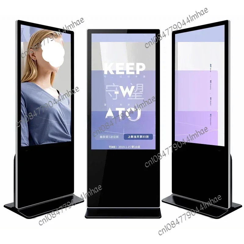 Indoor kios berdiri bebas Digital Signage Android layar sentuh lantai berdiri jaringan Wifi LCD tampilan iklan 32 inci 43 inci